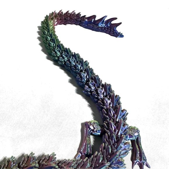 3D Printed Dragon Full Articulated Fidget Toys 17.5 “ Inches Figure Whiskers - Picture 3 of 5